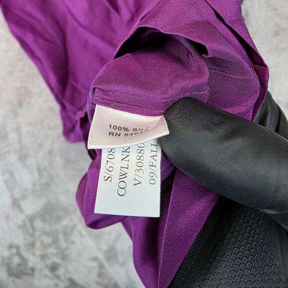 Banana Republic Dress Womens Medium Purple Silk Cowl Neck Sleeveless Elegant - Picture 6 of 11